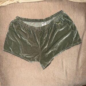 PINK Victoria's Secret Olive Velvet Shorts